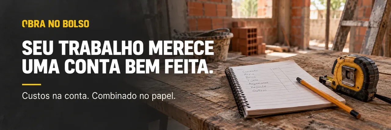 Obra no Bolso: seu trabalho merece uma conta bem feita.